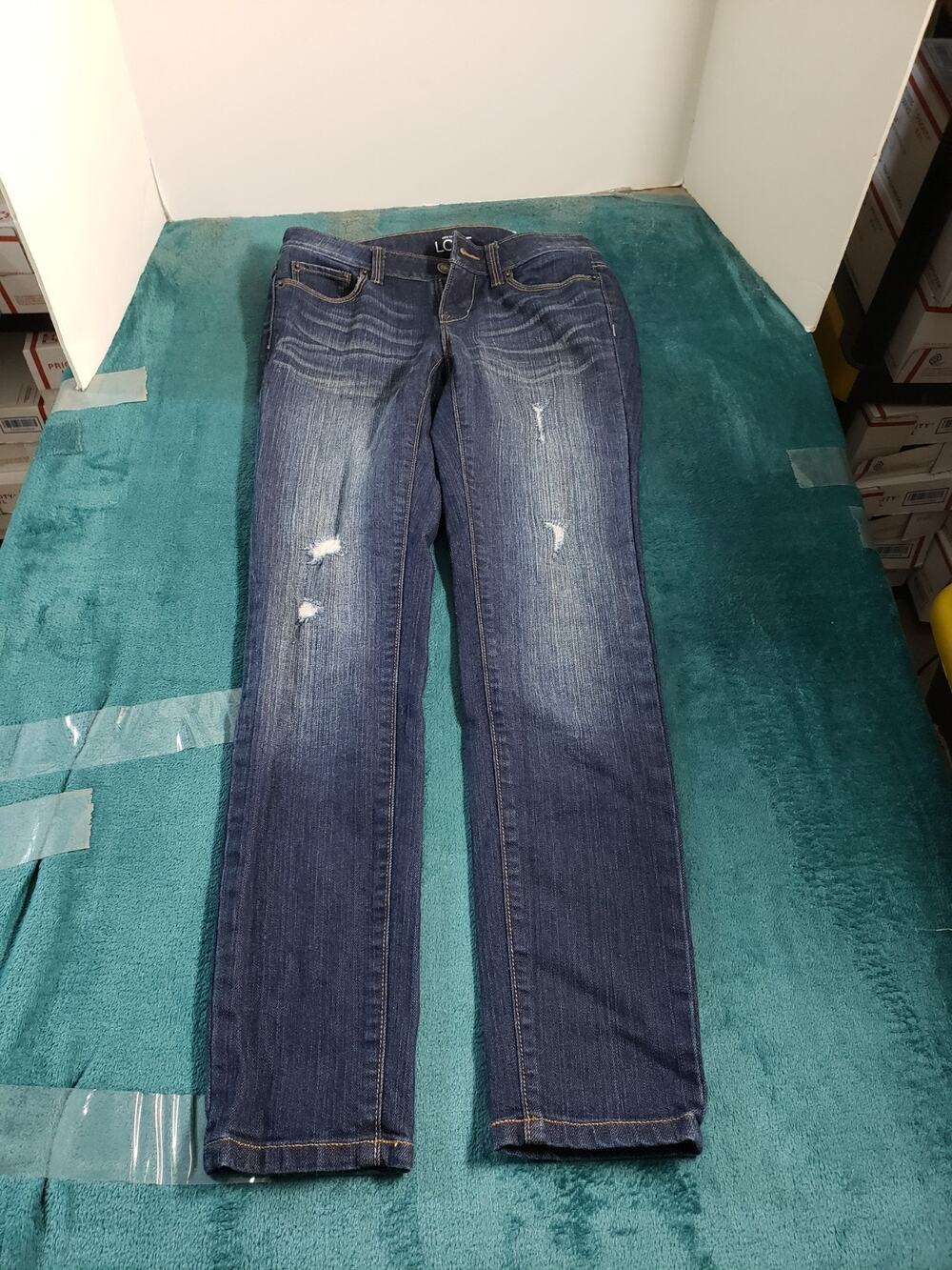 Loft Jeans Size 0 Petite Womens Blue Pants Denim Mid Rise Modern Skinny